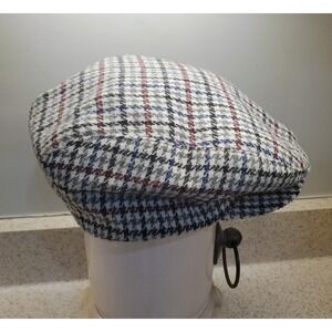 Country Gentleman Newsboy Hat Mens Large Multicolor Plaid Tweed Wool Made in USA